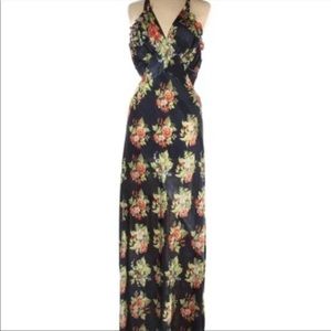 Paco Rabanne black rose printed maxi